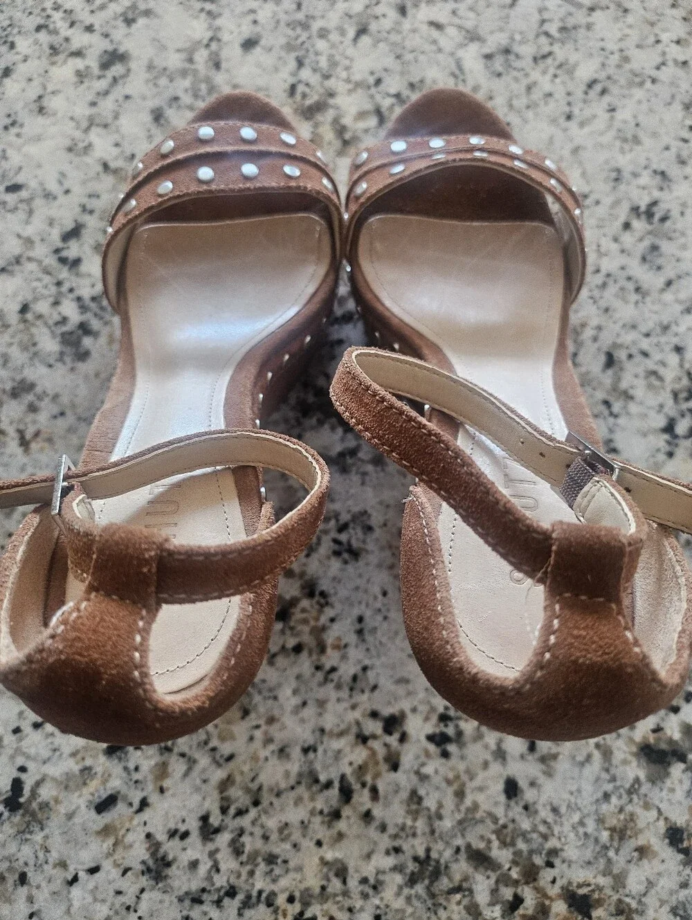 Schutz Tora Studded Suede Platform Sandals